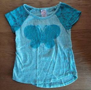 Blue tee with lace